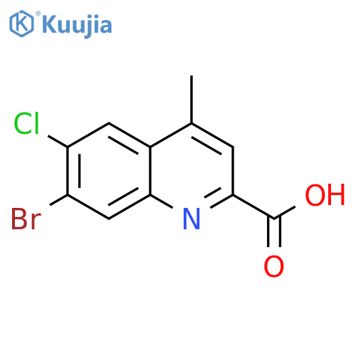 2-Quinolinecarboxylic acid, 7-bromo-6-chloro-4-methyl- structure