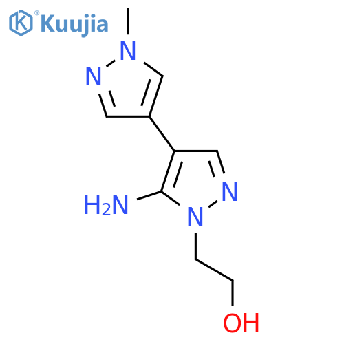 2-[5-amino-4-(1-methyl-1H-pyrazol-4-yl)-1H-pyrazol-1-yl]ethan-1-ol structure