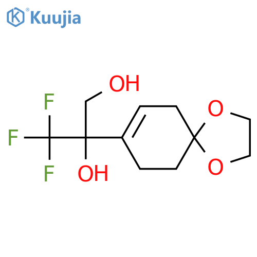 2-{1,4-Dioxaspiro[4.5]dec-7-en-8-yl}-3,3,3-trifluoropropane-1,2-diol structure