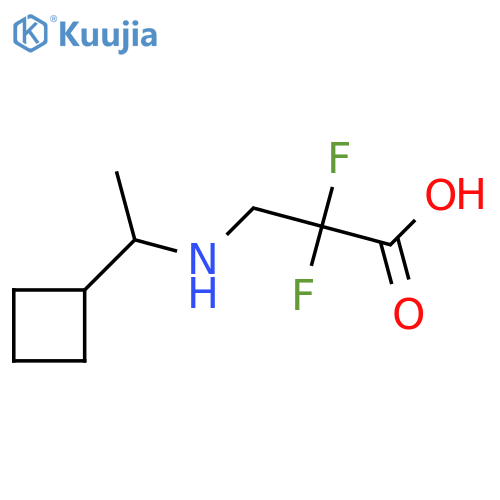 3-[(1-Cyclobutylethyl)amino]-2,2-difluoropropanoic acid structure