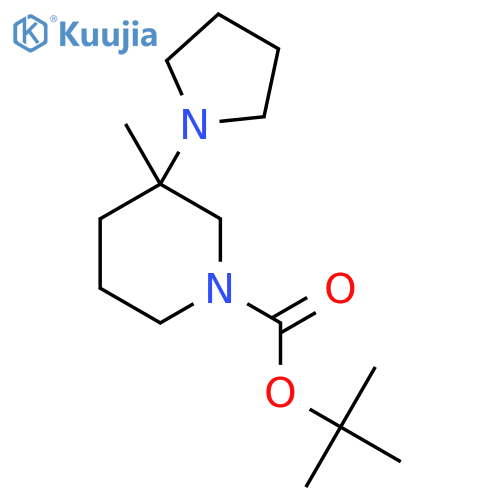 Tert-butyl 3-methyl-3-(pyrrolidin-1-yl)piperidine-1-carboxylate structure