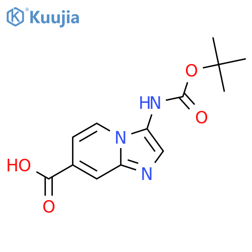 3-{(tert-butoxy)carbonylamino}imidazo1,2-apyridine-7-carboxylic acid structure