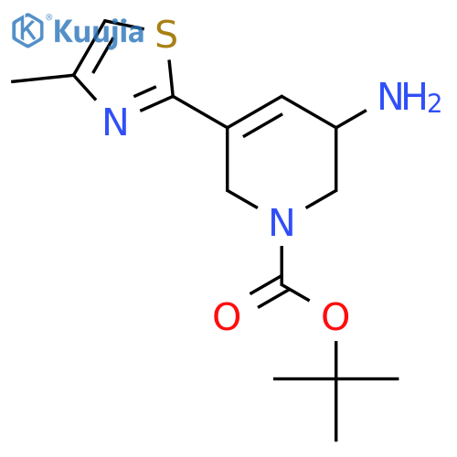 Tert-butyl 3-amino-5-(4-methyl-1,3-thiazol-2-yl)-1,2,3,6-tetrahydropyridine-1-carboxylate structure