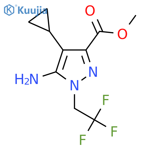 methyl 5-amino-4-cyclopropyl-1-(2,2,2-trifluoroethyl)-1H-pyrazole-3-carboxylate structure