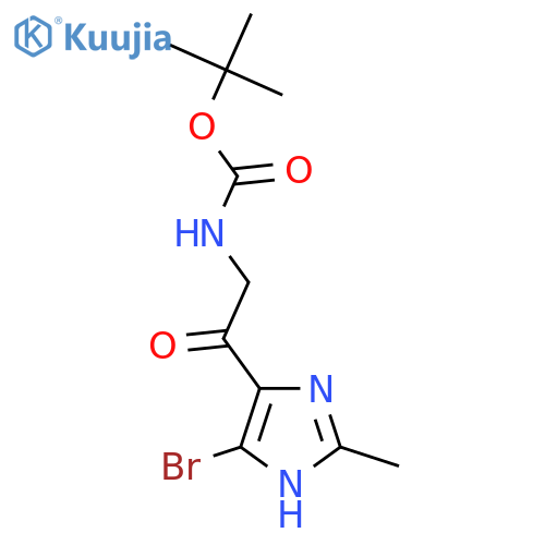 tert-butyl N-[2-(5-bromo-2-methyl-1H-imidazol-4-yl)-2-oxoethyl]carbamate structure