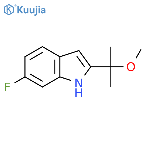 6-fluoro-2-(2-methoxypropan-2-yl)-1H-indole structure
