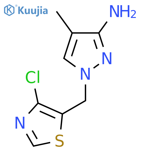 1-(4-chloro-1,3-thiazol-5-yl)methyl-4-methyl-1H-pyrazol-3-amine structure