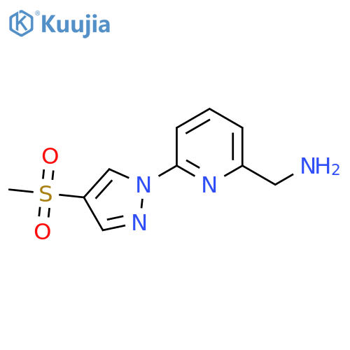 6-(4-methanesulfonyl-1H-pyrazol-1-yl)pyridin-2-ylmethanamine structure