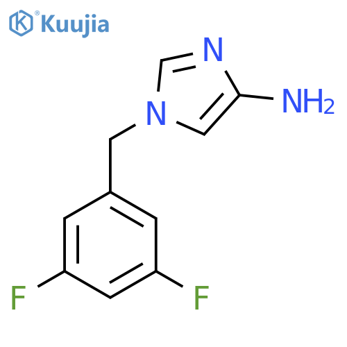 1-[(3,5-difluorophenyl)methyl]-1H-imidazol-4-amine structure