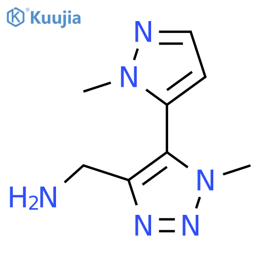 1-methyl-5-(1-methyl-1H-pyrazol-5-yl)-1H-1,2,3-triazol-4-ylmethanamine structure