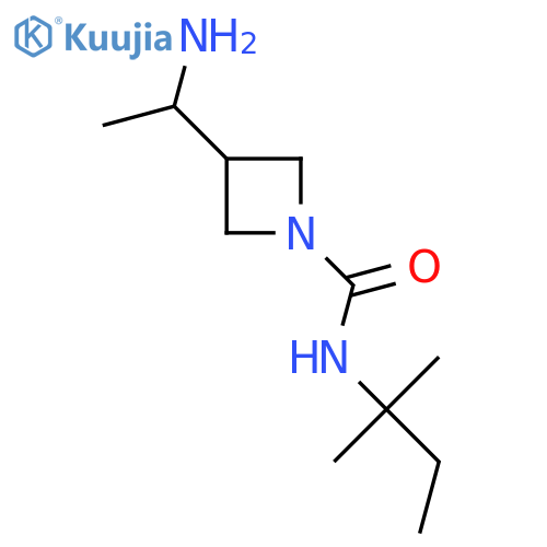 3-(1-aminoethyl)-N-(2-methylbutan-2-yl)azetidine-1-carboxamide structure