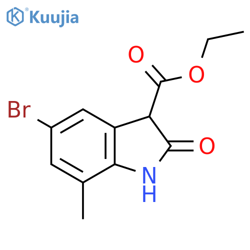 ethyl 5-bromo-7-methyl-2-oxo-2,3-dihydro-1H-indole-3-carboxylate structure