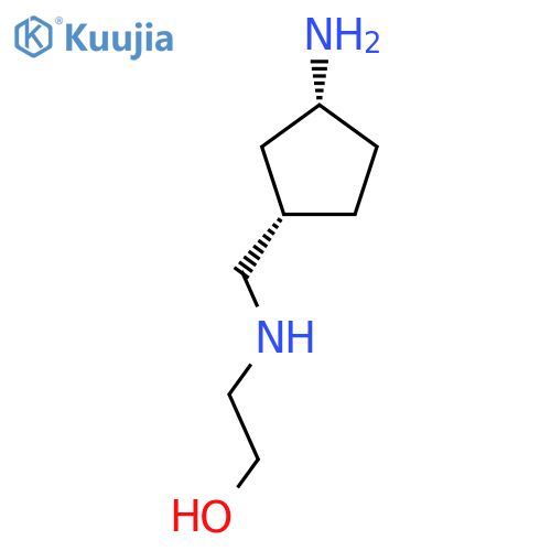 rac-2-({[(1R,3S)-3-aminocyclopentyl]methyl}amino)ethan-1-ol structure