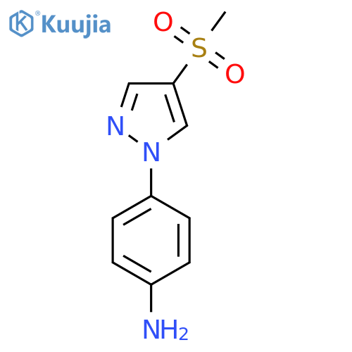 4-(4-methanesulfonyl-1H-pyrazol-1-yl)aniline structure
