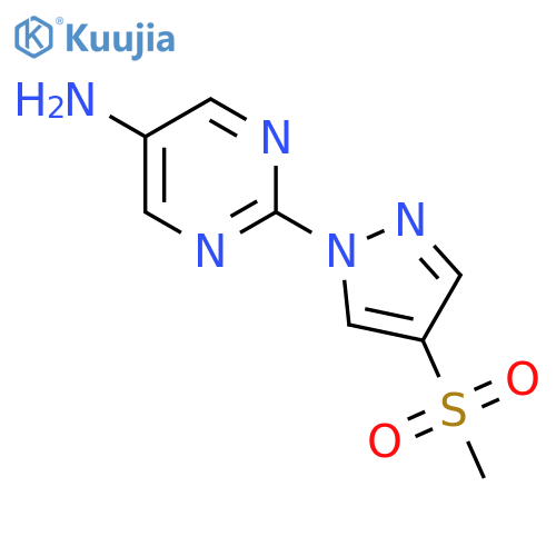 2-(4-methanesulfonyl-1H-pyrazol-1-yl)pyrimidin-5-amine structure