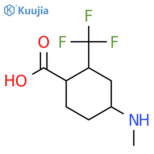 4-(Methylamino)-2-(trifluoromethyl)cyclohexane-1-carboxylic acid structure