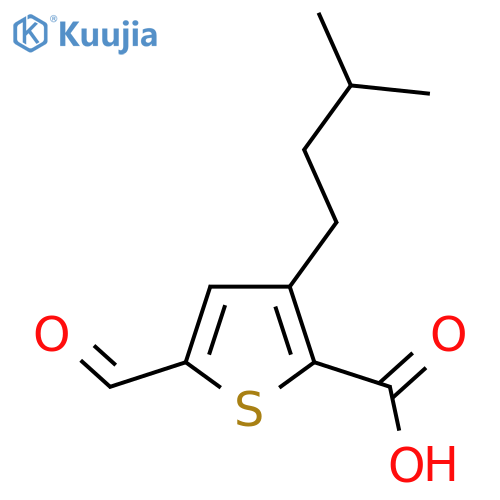 5-Formyl-3-(3-methylbutyl)thiophene-2-carboxylic acid structure