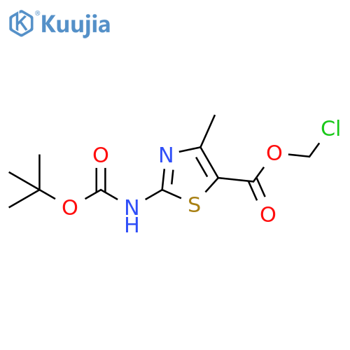 5-Thiazolecarboxylic acid, 2-[[(1,1-dimethylethoxy)carbonyl]amino]-4-methyl-, chloromethyl ester structure