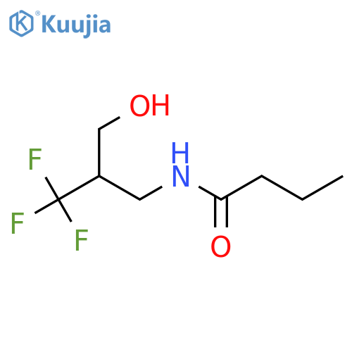 N-[3,3,3-trifluoro-2-(hydroxymethyl)propyl]butanamide structure