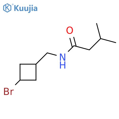 N-[(3-bromocyclobutyl)methyl]-3-methylbutanamide structure