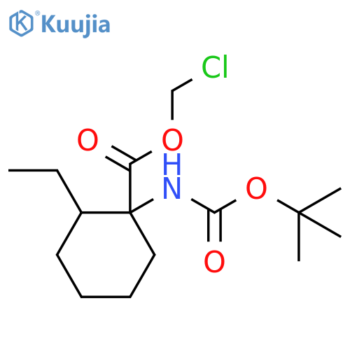 Cyclohexanecarboxylic acid, 1-[[(1,1-dimethylethoxy)carbonyl]amino]-2-ethyl-, chloromethyl ester structure