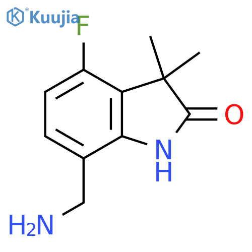 7-(aminomethyl)-4-fluoro-3,3-dimethyl-1H-indol-2-one structure