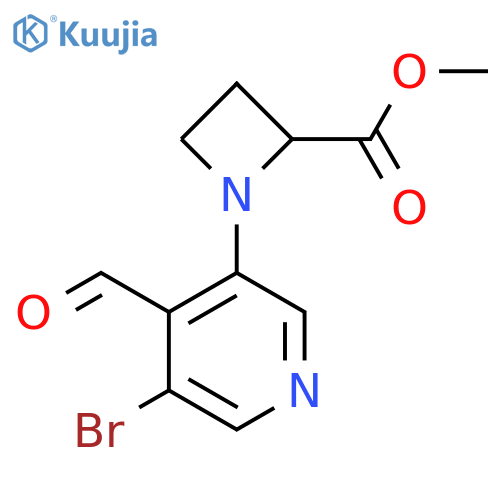 methyl 1-(5-bromo-4-formylpyridin-3-yl)azetidine-2-carboxylate structure