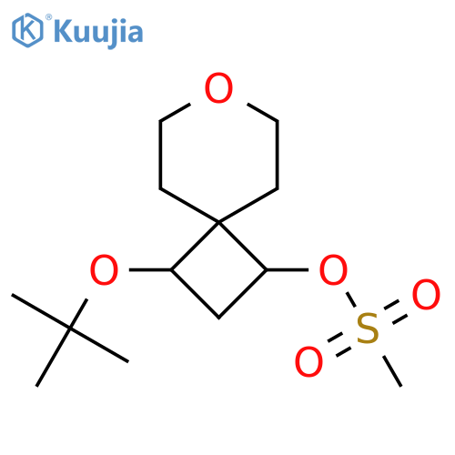 rac-(1S,3R)-3-(tert-butoxy)-7-oxaspiro[3.5]nonan-1-yl methanesulfonate structure
