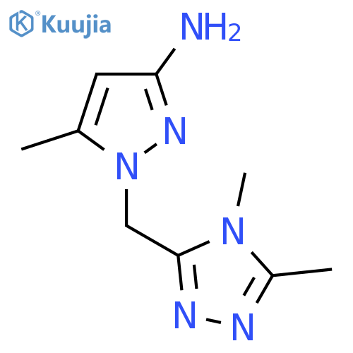 1-(dimethyl-4H-1,2,4-triazol-3-yl)methyl-5-methyl-1H-pyrazol-3-amine structure