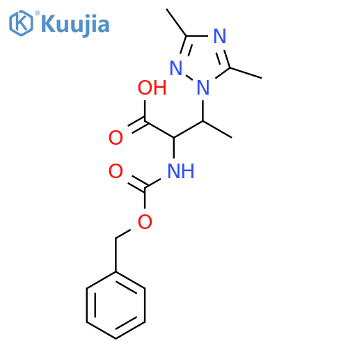 2-{(benzyloxy)carbonylamino}-3-(dimethyl-1H-1,2,4-triazol-1-yl)butanoic acid structure
