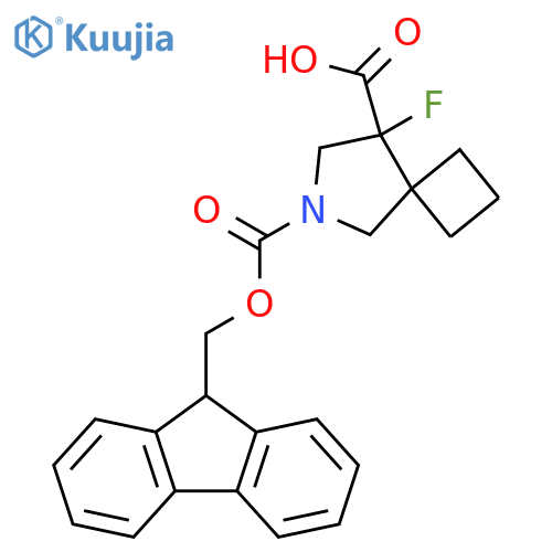 6-{[(9H-fluoren-9-yl)methoxy]carbonyl}-8-fluoro-6-azaspiro[3.4]octane-8-carboxylic acid structure