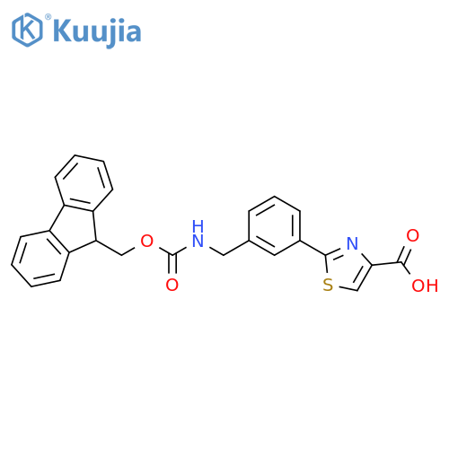 2-{3-[({[(9H-fluoren-9-yl)methoxy]carbonyl}amino)methyl]phenyl}-1,3-thiazole-4-carboxylic acid structure