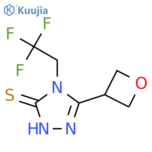 5-(oxetan-3-yl)-4-(2,2,2-trifluoroethyl)-4H-1,2,4-triazole-3-thiol structure