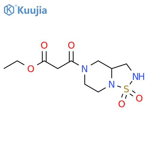 ethyl 3-{1,1-dioxo-hexahydro-2H-1lambda6-[1,2,5]thiadiazolo[2,3-a]piperazin-5-yl}-3-oxopropanoate structure