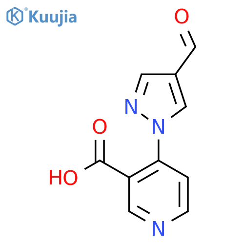 4-(4-formyl-1H-pyrazol-1-yl)pyridine-3-carboxylic acid structure