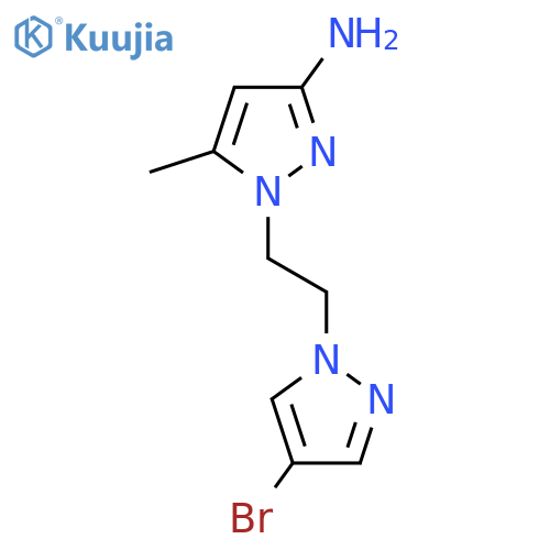 1-2-(4-bromo-1H-pyrazol-1-yl)ethyl-5-methyl-1H-pyrazol-3-amine structure