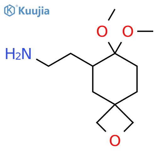 2-{7,7-dimethoxy-2-oxaspiro3.5nonan-6-yl}ethan-1-amine structure