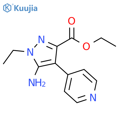 1H-Pyrazole-3-carboxylic acid, 5-amino-1-ethyl-4-(4-pyridinyl)-, ethyl ester structure