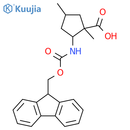 Cyclopentanecarboxylic acid, 2-[[(9H-fluoren-9-ylmethoxy)carbonyl]amino]-1,4-dimethyl- structure