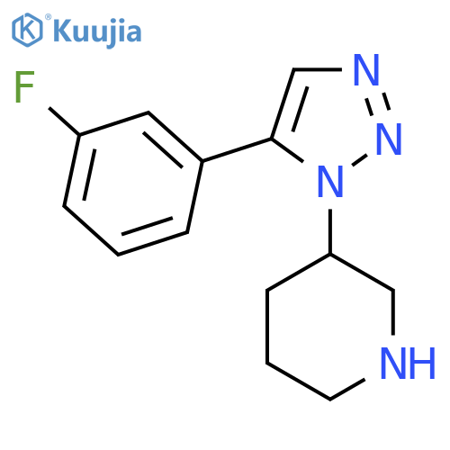 3-[5-(3-fluorophenyl)-1H-1,2,3-triazol-1-yl]piperidine structure