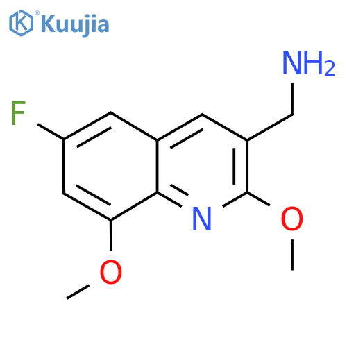 (6-Fluoro-2,8-dimethoxyquinolin-3-yl)methanamine structure