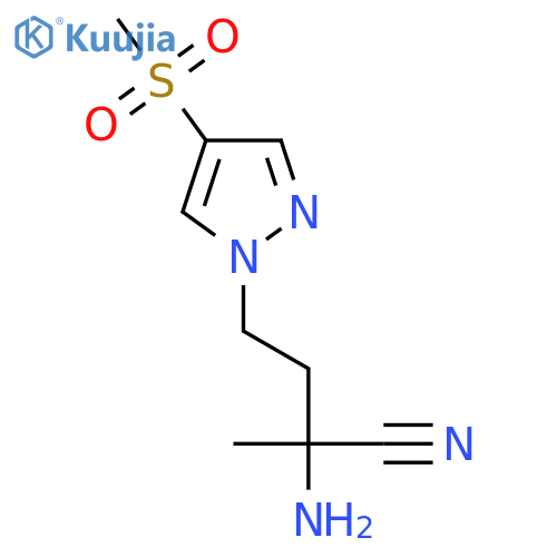 2-amino-4-(4-methanesulfonyl-1H-pyrazol-1-yl)-2-methylbutanenitrile structure