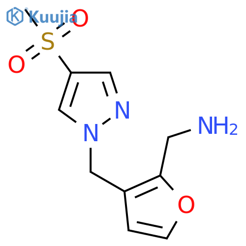{3-(4-methanesulfonyl-1H-pyrazol-1-yl)methylfuran-2-yl}methanamine structure