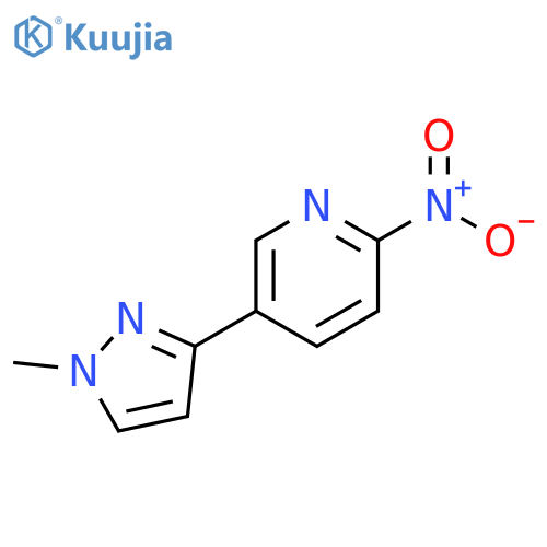 Pyridine, 5-(1-methyl-1H-pyrazol-3-yl)-2-nitro- structure