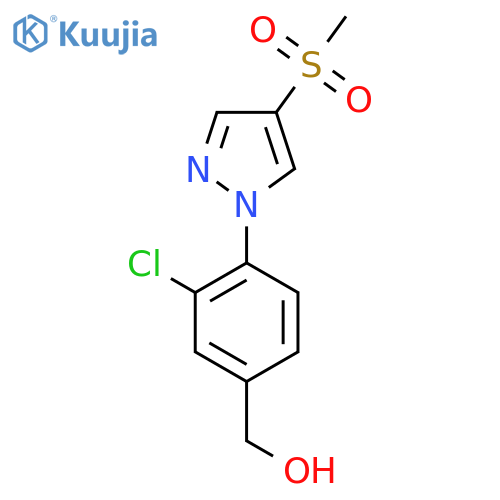 3-chloro-4-(4-methanesulfonyl-1H-pyrazol-1-yl)phenylmethanol structure