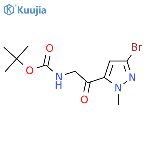 tert-butyl N-[2-(3-bromo-1-methyl-1H-pyrazol-5-yl)-2-oxoethyl]carbamate structure