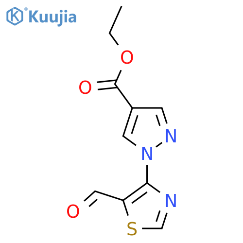 ethyl 1-(5-formyl-1,3-thiazol-4-yl)-1H-pyrazole-4-carboxylate structure