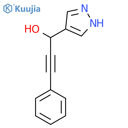 3-phenyl-1-(1H-pyrazol-4-yl)prop-2-yn-1-ol structure