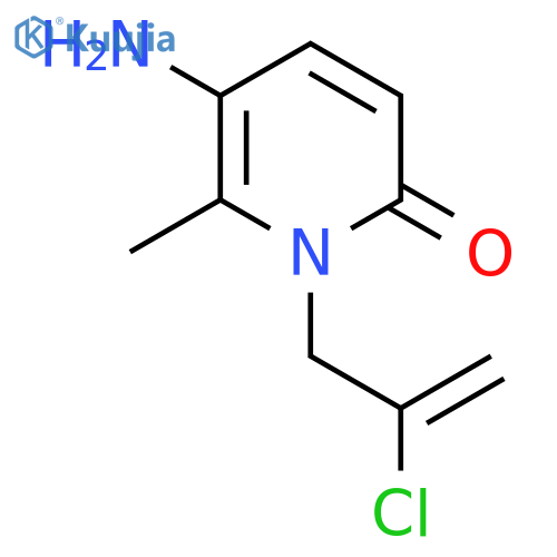 5-amino-1-(2-chloroprop-2-en-1-yl)-6-methyl-1,2-dihydropyridin-2-one structure