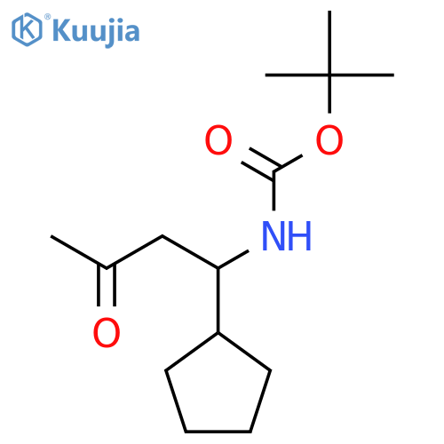 tert-butyl N-(1-cyclopentyl-3-oxobutyl)carbamate structure